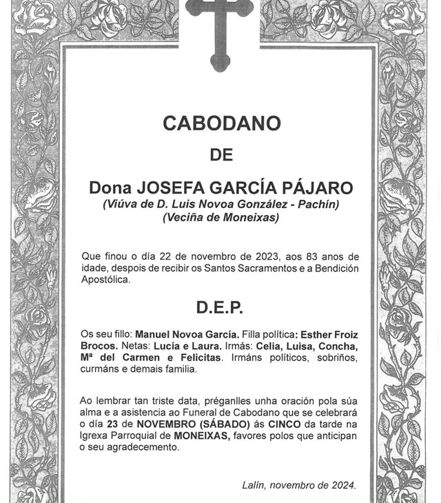 DOÑA JOSEFA GARCÍA PÁJARO